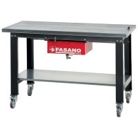 Рабочий стол на колесах 1500x745x880мм металлический с баком для жидкостей Fasano FG 137/R1.5