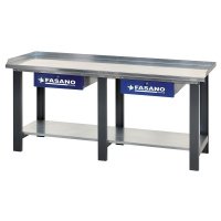 Рабочий стол 2000x745x880мм металлический с синими ящиками Fasano FG 129/B2