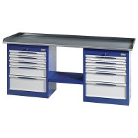 Робочий стіл із тумбочками 2000x745x880мм металевий синій Fasano FG 132/B2