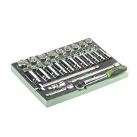 Набор торцевых головок Hex удлиненных с аксессуарами 1/2" квадрат Fasano FG 100/21H