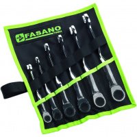 Набор рожково-накидных повернутых ключей с трещеткой без реверса Fasano FG 612A/SP11
