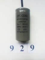 Конденсатор пусковий СD60 350 µF для компресора WK 0.36/6 220В (929)