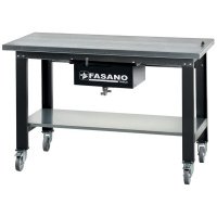 Рабочий стол на колесах 1500x745x880мм металлический с баком для жидкостей Fasano FG 137/D1.5