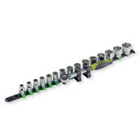 Набір торцевих головок нековзних Hex 8-23мм 3/8" квадрат з тріскачкою 15шт Fasano FG 624B/S16