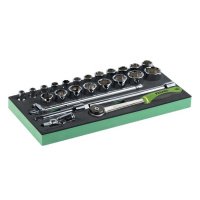 Набор головок универсальных с аксессуарами 10-32мм 1/2" квадрат 23шт Fasano FG 100/20B