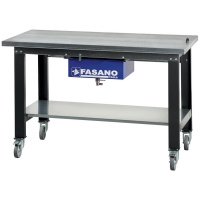 Рабочий стол на колесах 1500x745x880мм металлический с баком для жидкостей Fasano FG 137/B1.5