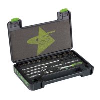 Набор торцевых головок 12 гранных с аксессуарами 6-21мм 3/8" квадрат 15шт Fasano FG 624C/S22