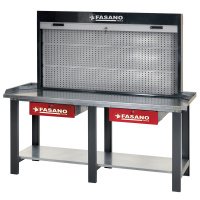 Робочий стіл 2000x745x1810мм металевий з тумбочкою та панеллю для інструментів Fasano FG 133/R2