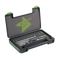 Набор головок Hex нескользящих удлиненных с аксессуарами 8-21мм 3/8" квадрат Fasano FG 624B/LS20