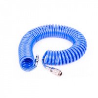 Шланг спиральный полиуритановый 5.5x8мм, 10м с быстроразъемными соединениями Intertool PT-1707