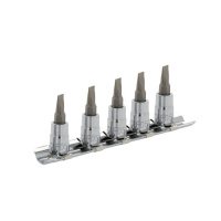 Набор головок c плоскими битами 4-10мм 1/4" квадрат 5шт Fasano FG 147SL/S5