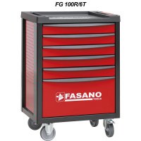 Инструментальная тележка на 6 секций Fasano FG 100R/6T Red