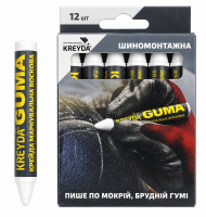 Белый восковой мел для шиномонтажа Primaterra (KREYDA GUMA, Ø13 мм, набор 12 шт)