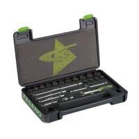 Набор торцевых головок нескользящих Hex с аксессуарами 8-23мм 3/8" квадрат 22шт Fasano FG 624B/S22