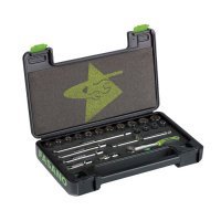 Набір торцевих головок 12 дюймових гранних з аксесуарами 3/8" квадрат 23шт Fasano FG 624C/INS23