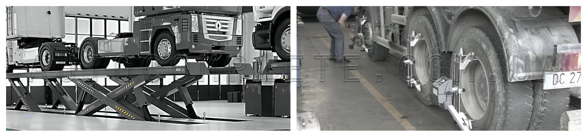 Грузовой стенд развал схождения можно установить как на пол, яму или подъемник