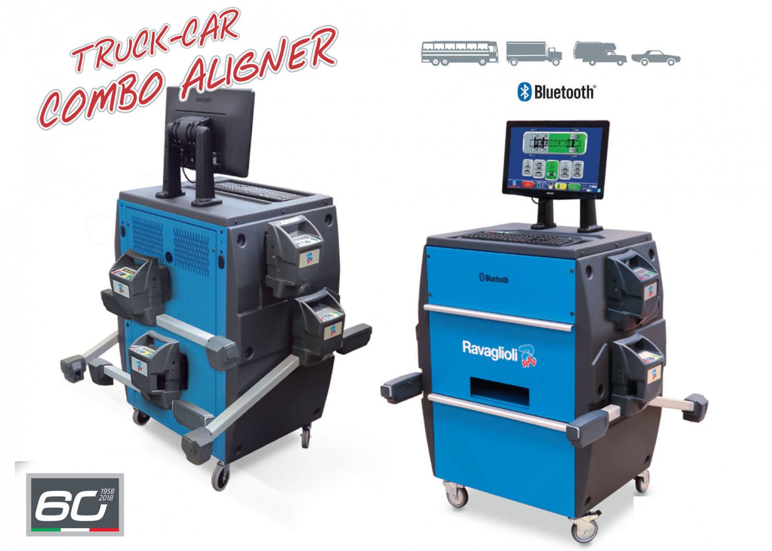 Универсальный стенд развал схождения для легковых и грузовых автомобилей