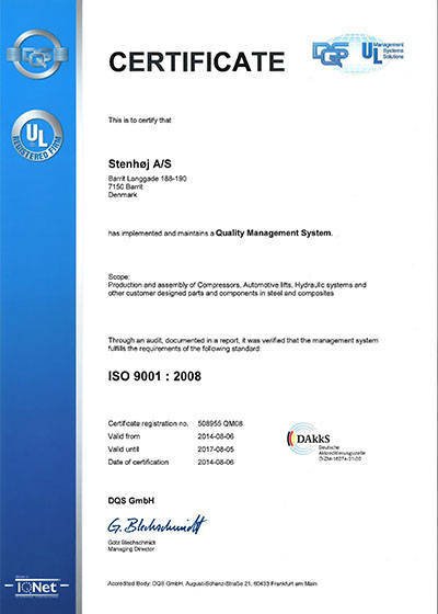 ISO 9001:2008 Stenhoj