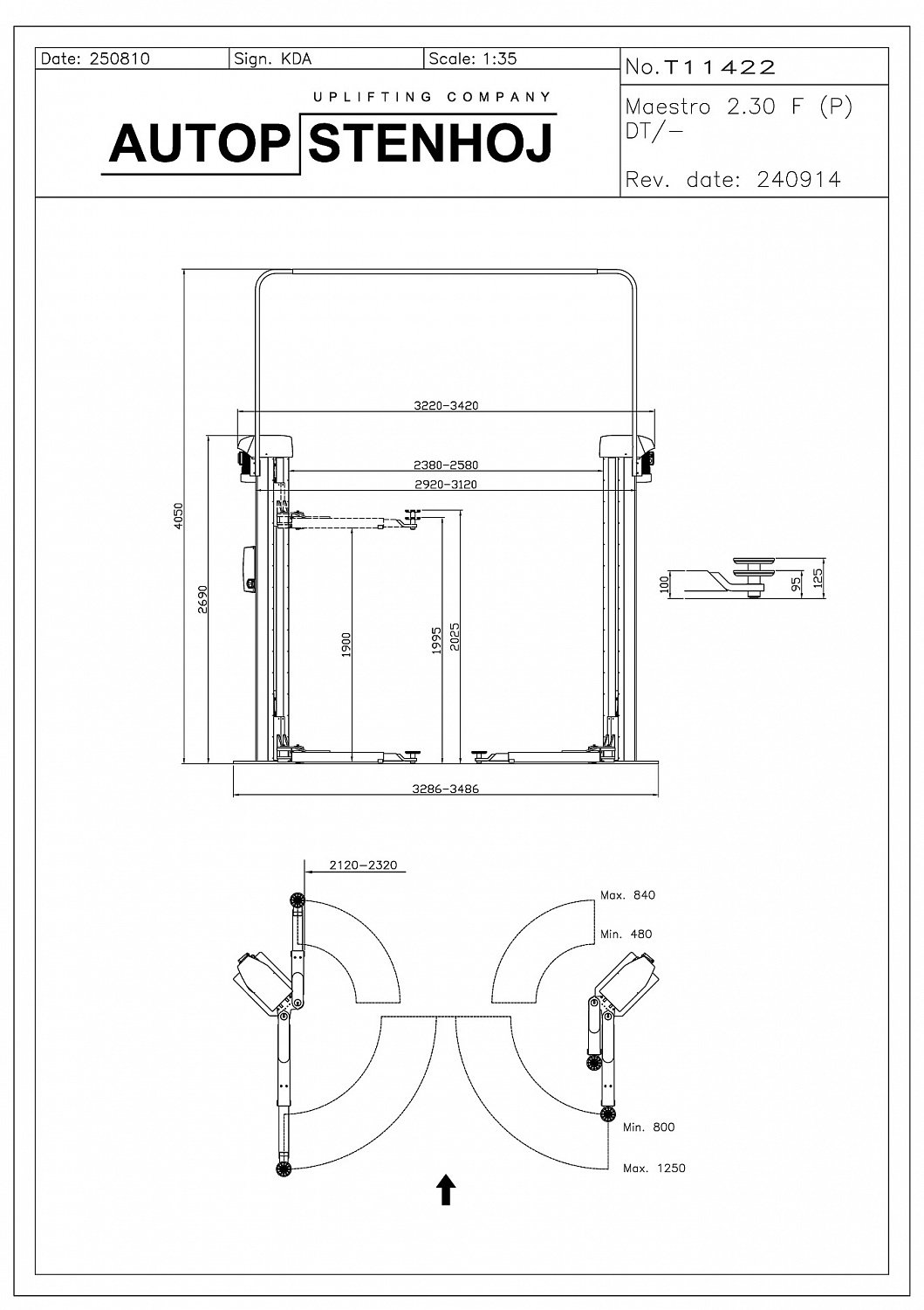 Подъемник двухстоечный 3т Autop Stenhoj Maestro 2.30 (Германия) Для СТО: Автоподъемник: (Акции, Доставка)!