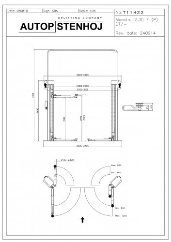 Подъемник двухстоечный 3т Autop Stenhoj Maestro 2.30 (Германия) Для СТО: Автоподъемник: (Акции, Доставка)!