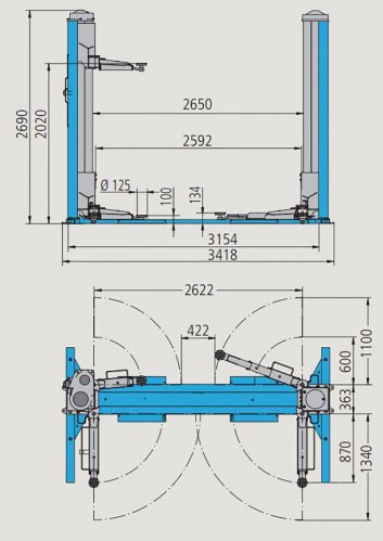 Подъемник двухстоечный 3.2т Ravaglioli KPS 356LC3K (Италия) Для СТО: Автоподъемник: (Акции, Доставка)!