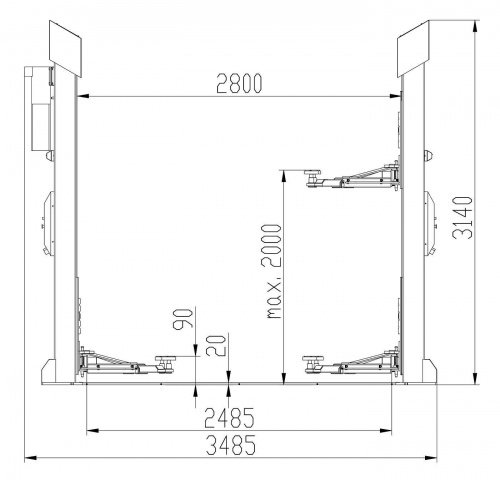 Подъемник двухстоечный 4т ATH Comfort Lift 2.40 (Германия) Для СТО: Автоподъемник: (Акции, Доставка)!