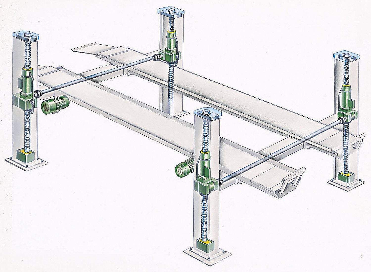 Підйомник чотиристійковий 14т Ravaglioli KP442 NE з плоскими платформами (Італія) Для СТО: Автопідйомник: (Акції, Доставка)!