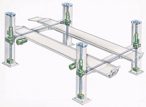 Подъемник четырехстоечный 10т Ravaglioli KP175 E с плоскими платформами (Италия) Для СТО: Автоподъемник: (Акции, Доставка)!