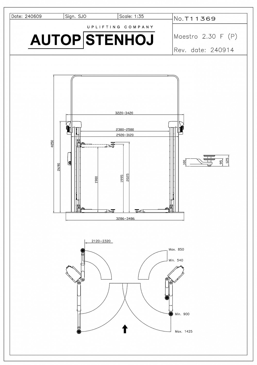 Подъемник двухстоечный 3т Autop Stenhoj Maestro 2.30 (Германия) Для СТО: Автоподъемник: (Акции, Доставка)!