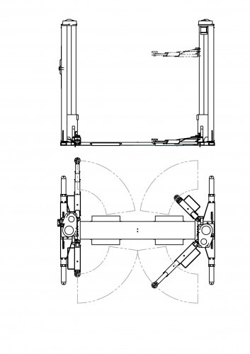 Подъемник двухстоечный 4т Ravaglioli KPS244HELIKA  (Италия) Для СТО: Автоподъемник: (Акции, Доставка)!