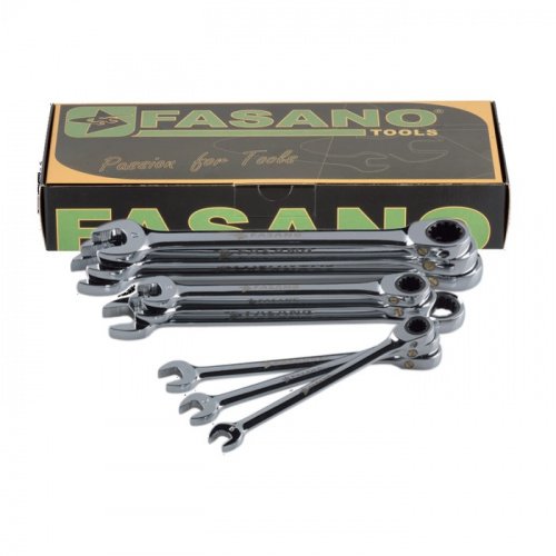 Набір ріжково-накидних ключів з тріскачкою Fasano FG 605/SC