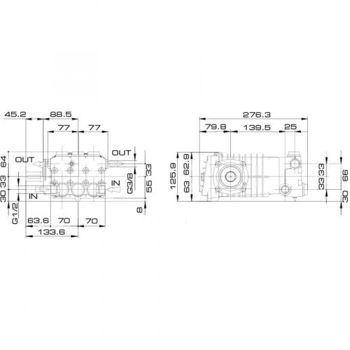 Помпа Lavor CL 54-20 15-200 с правым валом